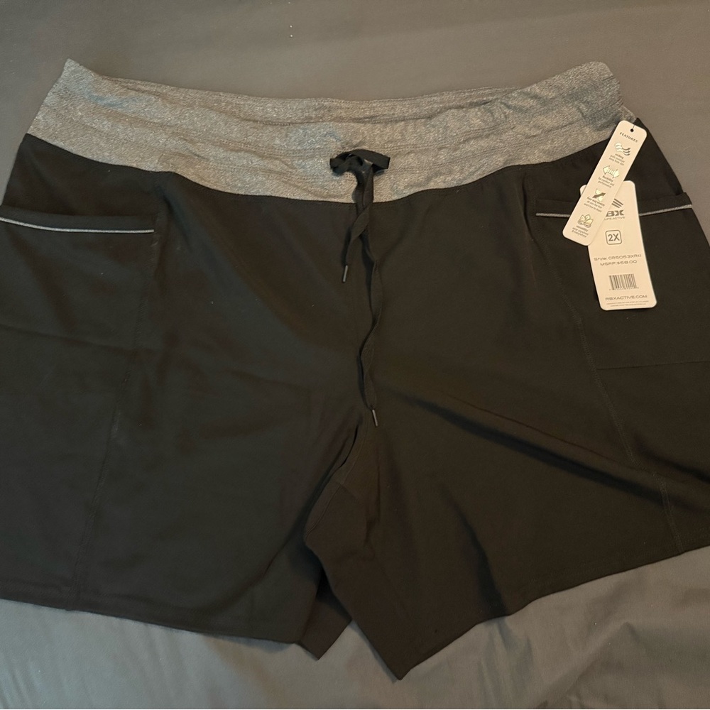 RBX Black and Gray Active Shorts